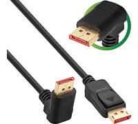 InLine Cavo DisplayPort 1.4 angolato verso l'alto supporta 8K 60 Hz nero/oro 3 m