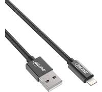 InLine® - Cavo Lightning USB per iPad, iPhone, iPod, nero/alluminio, 2 m