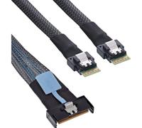 Inline Cavo MCIO x8 Maschio a 2 X SFF-8654 4i, PCIe Gen5 NVMe SAS ad Alta velocità, 1 m, 27663C