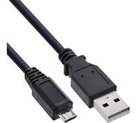 InLine Cavo micro USB 2.0 da USB-A a Micro B, cavo dati da 1,50 m | Trasferimento dati fino a 480 Mb/s, ricarica di dispositivi compatibili, pin di contatto dorati, versione schermata