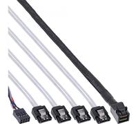 InLine Cavo Mini SAS HD, SFF-8643 maschio/ 4x SATA L-Form 7pin maschio, con Side