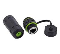 Inline Cavo patch Cat.6A, corto, IP68, impermeabile, schermato, RJ45 femmina a femmina, connettore Ethernet LAN per esterni, industriale, resistente alle intemperie, 69927I