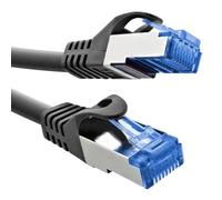 InLine® Cavo patch, Cat.6A, S/FTP, TPE (LSZH), CCA, PoE, LAN, Ethernet, cavo di rete, RJ45 Gigabit, nero, 0,5 m, 72655S
