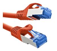 InLine Cavo patch, Cat.6A, S/FTP, TPE (LSZH), CCA, PoE, LAN, Ethernet, cavo di rete, RJ45 Gigabit, rosso, 0,3 m, 72633R