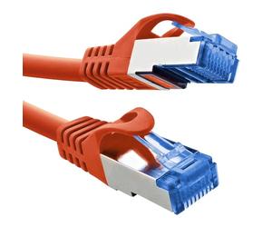 InLine Cavo patch, Cat.6A, S/FTP, TPE (LSZH), CCA, PoE, LAN, Ethernet, cavo di rete, RJ45 Gigabit, rosso, 0,5 m, 72655R
