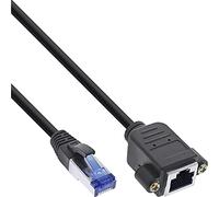 InLine® Cavo patch da incasso, S/FTP (PiMf), Cat.6A, senza alogeni, rame, nero, 7,5 m