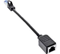 InLine® Cavo patch di prolunga RJ45, S/FTP (PiMf), Cat.6A, senza alogeni, rame, nero, 0,2 m