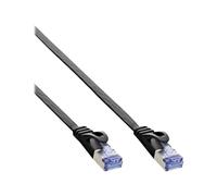 InLine Cavo Patch Lan piatto U/FTP Cat.6A nero 7m Cable flat U/FTP 71807S