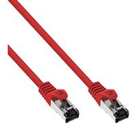 InLine® - Cavo patch SFTP (PiMf), Cavi di Rete Cat.8.1 con Frutto RJ45, 2000 MHz, senza alogeni, rame, rosso, 1 m