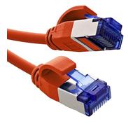 InLine® Cavo patch sottile, Cat.6A, S/FTP, TPE (LSZH) flessibile, PoE, rame (CU), LAN, Ethernet, cavo di rete, RJ45 Gigabit, rosso, 0,3 m, 74933R