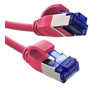 InLine® Cavo patch sottile, Cat.6A, S/FTP, TPE (LSZH) flessibile, PoE, rame (CU), LAN, Ethernet, cavo di rete, RJ45 Gigabit, Magenta, 0,3 m, 74933M