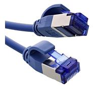 InLine® Cavo patch sottile, Cat.6A, S/FTP, TPE (LSZH) flessibile, PoE, rame (CU), LAN, Ethernet, cavo di rete, RJ45 Gigabit, blu, 0,3 m, 74933B