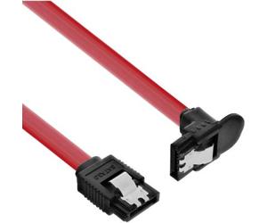 InLine Cavo SATA III 6Gb/s, rosso, 1x angolare 90°, chiusura a scatto, 0,3m