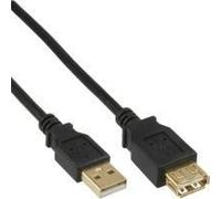 InLine 23431 Cavo USB 2.0, Prolunga, Type A, Maschio/Femmina, PIN Dorati, 3M Nero