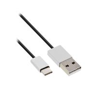 InLine Cavo USB 2.0 C M/A M alluminio flessibile nero,2,4A@1m 1,5A@5m 35832