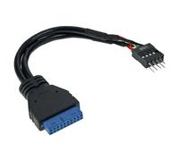 InLine Cavo adattatore USB 3.0 interno 33446I - 19pin maschio a 2x USB 2.0 4pin maschio, Nero, 0,15m