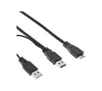 InLine Cavo USB 3.0 a Y 35415Y – 2x A femmina a Micro USB B 1,5 m Nero