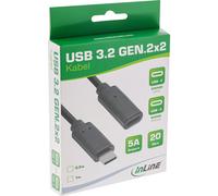 InLine Cavo USB 3.2 Gen.2x2, prolunga USB-C ST/BU, nero, 0,5 m