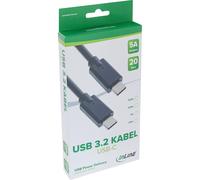 InLine Cavo USB 3.2 Gen.2x2 USB-C maschio/maschio nero 0,3m Cable USB 35707A