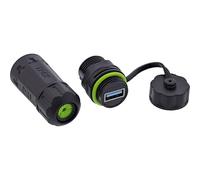 Inline Cavo USB A corto, IP68 impermeabile, schermato, presa USB A a femmina, 5 Gb/s di dati e 5 V/2 A, prolunga USB per esterni e tecnologia, 69927Q