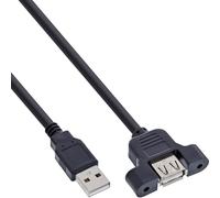 InLine Cavo USB da pannello, USB 2.0 Type A maschio a USB 2.0 Type A femmina, 0,6m, con viti