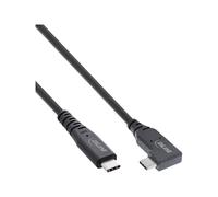 InLine Cavo USB 4, 240 W, cavo di ricarica USB-C a USB-C, ad angolo singolo, PD 3.1, 40 Gb/s, 8K a 60Hz, Thunderbolt 3, per schermi, dischi rigidi, schede grafiche, smartphone e altro, 0,5 m, nero,