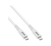 InLine Cavo USB 4, 240 W, cavo di ricarica USB-C a USB-C, PD 3.1, 40 Gb/s, 8K a 60Hz, Thunderbolt 3, per schermi, dischi rigidi, schede grafiche, smartphone e altro, 1,5 m, bianco, 35904W