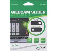 InLine® - Copertura per Webcam Slider, Confezione da 2, Colore: Nero