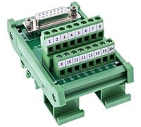 InLine D-Sub 15 terminal block femmina con morsetti a vite per guida DIN - facile cablaggio nell'armadio elettrico o progetto tecnico, 92502C