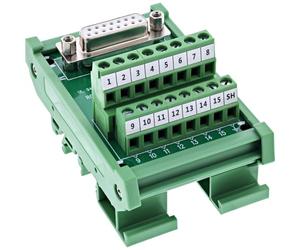 InLine D-Sub 15 terminal block femmina con morsetti a vite per guida DIN - facile cablaggio nell'armadio elettrico o progetto tecnico, 92502C