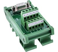 InLine D-Sub 92501K - Terminal block femmina, verticale con morsetto a vite per guida guida guida DIN RS232 per armadio elettrico e fai da te