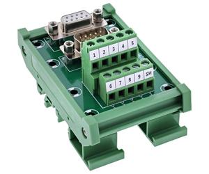 InLine D-Sub 92501M - Blocco terminale femmina e spina verticale, morsetto a vite per guida DIN RS232 distributore per armadio elettrico e progetti tecnici, 92501M