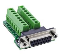 InLine D-Sub 92502A - Blocco terminale a 2 file, con morsetti a vite e fissaggio a vite, semplice blocco di collegamento per fai da te, officina e industriale,
