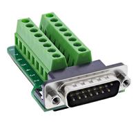 InLine D-Sub 92502B - Terminal block maschio a 2 file, con morsetti a vite e fissaggio a vite, cablaggio sicuro senza saldatura, per fai da te, officina e progetti tecnici,