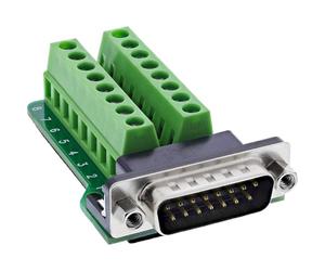 InLine D-Sub 92502B - Terminal block maschio a 2 file, con morsetti a vite e fissaggio a vite, cablaggio sicuro senza saldatura, per fai da te, officina e progetti tecnici,