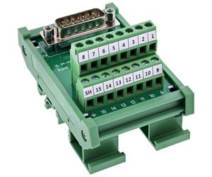 InLine D-Sub 92502D - Terminal block maschio per guida guida guida a 2 file, 15 poli, connettore laterale, per RS232/applicazioni industriali