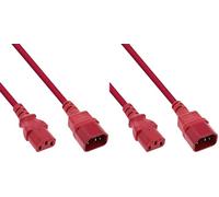 InLine® Estensione per apparecchi a freddo, C13 a C14, rosso, 2 m (Confezione da 2)