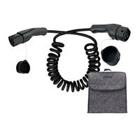 InLine EV 16285S - Cavo di ricarica a spirale per auto elettrica, 5 m, TYP2 EN 62196, con custodia, 22 KW MAX./11 KW/7,4 KW/3,7 KW, 32 A, 3 fasi, compatibile con modelli come i3, iX, ID.4 e altri