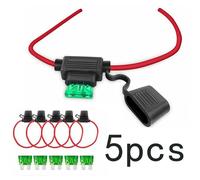 Inline Fusibile Supporto Anti Splash Standard 14AWG 5 Set Lama Dc 12V Fusibili