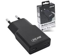 Inline GaN - Caricatore USB-C da 30 W, alimentatore di rete con doppio USB-C, PD, PPS, ricarica rapida per smartphone, tablet, Black Cookie/nero, 31590