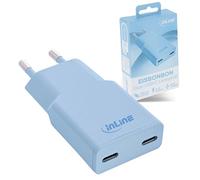 Inline GaN - Caricatore USB-C da 30 W, alimentatore di rete con doppio USB-C, PD, PPS, ricarica rapida per smartphone, tablet, caramella gelata/blu, 31590B
