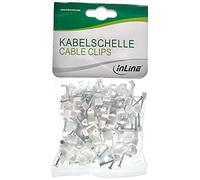 Inline® Graffe fermacavo con chiodo per Cavo Piatto, 10mm, Bianca, 100pz