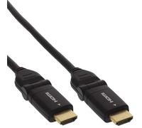 InLine HDMI Kabel, HDMI-High Speed mit Ethernet, Stecker / Stecker, verg. Kontakte, schwarz, flexible Winkelstecker, 1,5m