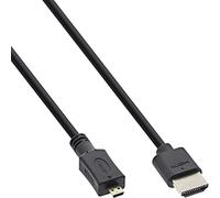 InLine® HDMI Mini Cavo Superslim da A a D, HDMI High Speed con Ethernet 1,5 m Nero/Oro