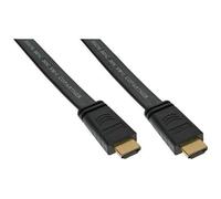 InLine - high speed hdmi flat cable with ethernet 19pin type-a a 19pin type-a, piatto, hdmi 3d, pin dorati, nero, 10m