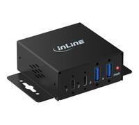 InLine Hub industriale USB 3.2 a 4 porte, 2 USB-A / 2 USB-C, 5 Gbps | Host USB-C con blocco a vite, 12-24 V DC, alloggiamento in metallo, montaggio a parete, BC1.2, Plug & Play