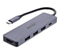Inline Hub multifunzione 3X USB-A 5Gb/s, HDMI 4K 60Hz, USB-C Power Delivery 100W, compatibile con Windows macOS Linux, 33271A