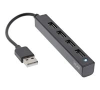 InLine® Hub USB 2.0 a 4 porte, USB-A maschio a 4 USB-A femmina, cavo 15 cm, des