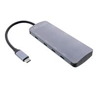 InLine Hub USB 3.2 Gen.2 35392C - 4 porte USB-C, 3 porte USB-A, PD 100W, alluminio grigio