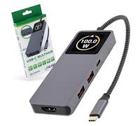 Inline Hub USB 3.2 Gen.2 con 3 X USB-C, 2 X USB-A, HDMI 4K, PD 100 W, display, trasmissione dati veloce, compatibile con Windows macOS Linux, 35392D
